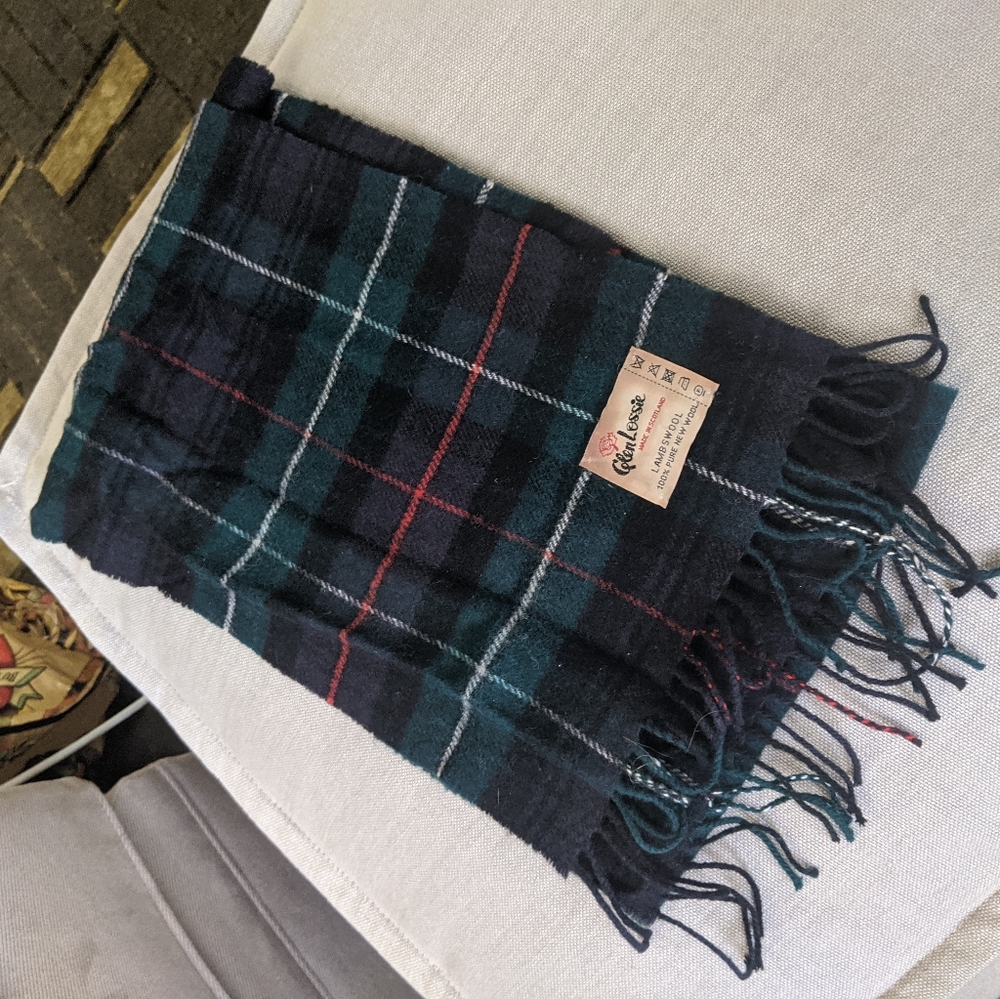 Wool plaid scarf